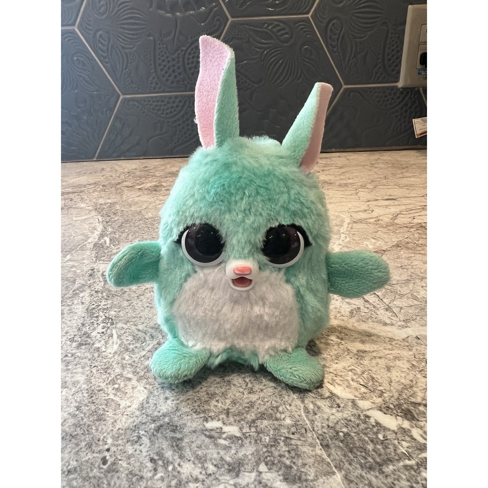 2021 FurReal Fuzzalots Bunny Interactive Plush Toy Teal Rabbit Hasbro WORKS